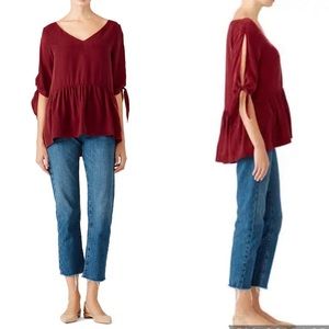 Paper Crown Red Tie Cuff Blouse - Size XS